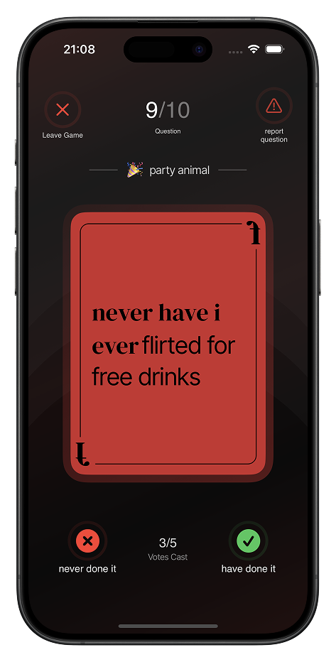 Never Have I Ever in-app